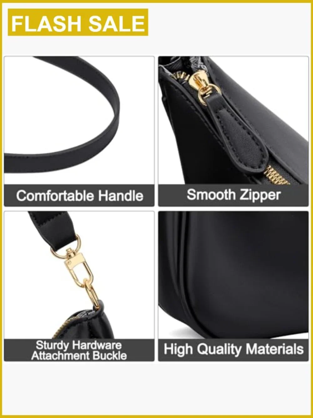 Cute Hobo Shoulder Bag Women PU Leather Purses Handbags Gold Chain Clutch Tote